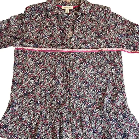 Vintage X America Elsie Women Medium Top Blouse Ditsy Floral Peplum Boho Spring - Picture 14 of 16